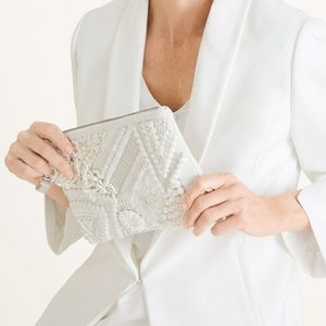 NWT SOLD OUT ONLINE Chicos White Beaded Clutch